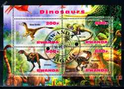 Rwanda, Prehistoric animals, 2013, 4 stamps