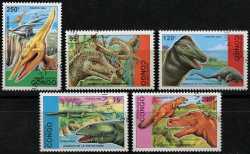 Congo, Prehistoric animals, 1993, 5 stamps