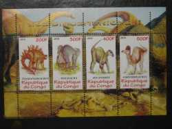 Congo, Prehistoric animals, 2010, 4 stamps