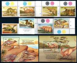 Uganda, Prehistoric animals, 1992, 10 stamps