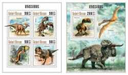 Guinea-Bissau, Prehistoric animals, 2013, 5 stamps