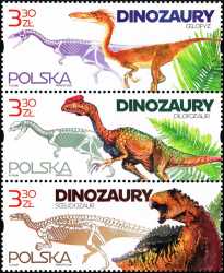 Poland, Prehistoric animals, 2020, 3 stamps