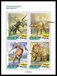Sao Tome and Principe, Prehistoric animals, 2020, 4 stamps
