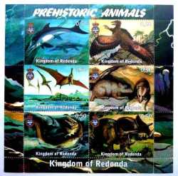 Kingdom of Redonda, Prehistoric animals, 2013, 6 stamps