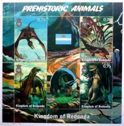 Kingdom of Redonda, Prehistoric animals, 2013, 4 stamps