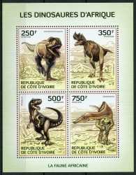 Ivory Coast, Prehistoric animals, 2014, 4 stamps