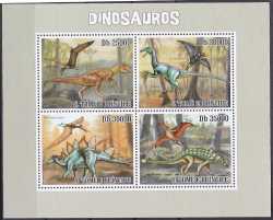 Sao Tome and Principe, Prehistoric animals, 2010, 4 stamps