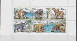 Vietnam, Prehistoric animals, 1991, 6 stamps