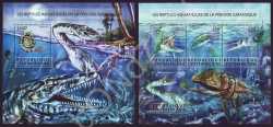 Central African Republic, Prehistoric animals, 2015, 5 stamps