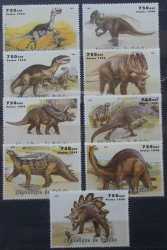 Guinea, Prehistoric animals, 9 stamps