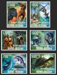 Guinea-Bissau, Prehistoric animals, 2022, 6 stamps