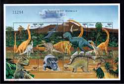 Bhutan, Prehistoric animals, 12 stamps