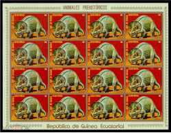 Equatorial Guinea, Prehistoric animals, 16 stamps (imperf.)