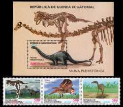 Equatorial Guinea, Prehistoric animals, 2001, 4 stamps