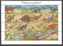 Tanzania, Prehistoric animals, 1992, 16 stamps