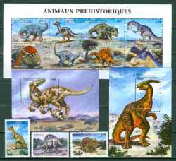 Guinea, Prehistoric animals, 1999, 13 stamps