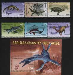 Cuba, Prehistoric animals, 2013, 7 stamps