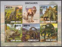 Guinea-Bissau, Prehistoric animals, 2010, 5 stamps