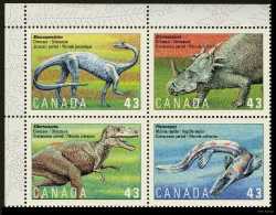 Canada, Prehistoric animals, 1993, 4 stamps