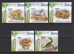 Burundi, Prehistoric animals, 2012, 5 stamps (imperf.)