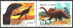 Brazil, Prehistoric animals, 1991, 2 stamps
