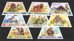 Tanzania, Prehistoric animals, 1988, 8 stamps