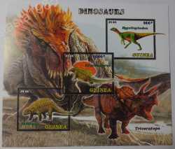 Guinea, Prehistoric animals, 2016, 3 stamps (imperf.)