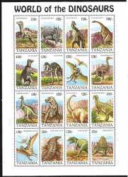 Tanzania, Prehistoric animals, 1994, 16 stamps